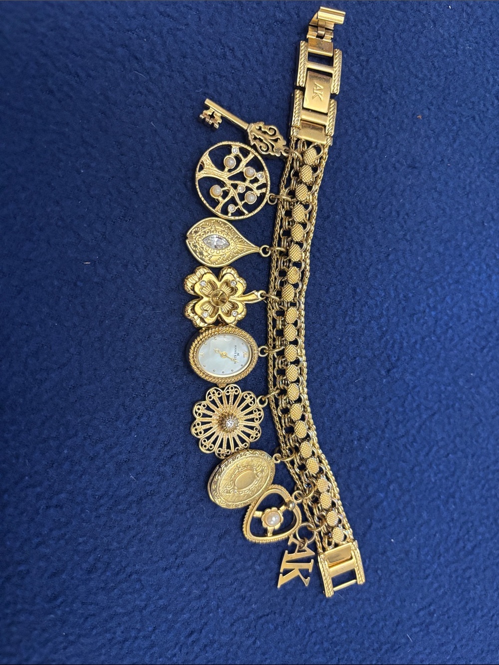 Anne Klein Gold-Tone Multi-Charm Bracelet